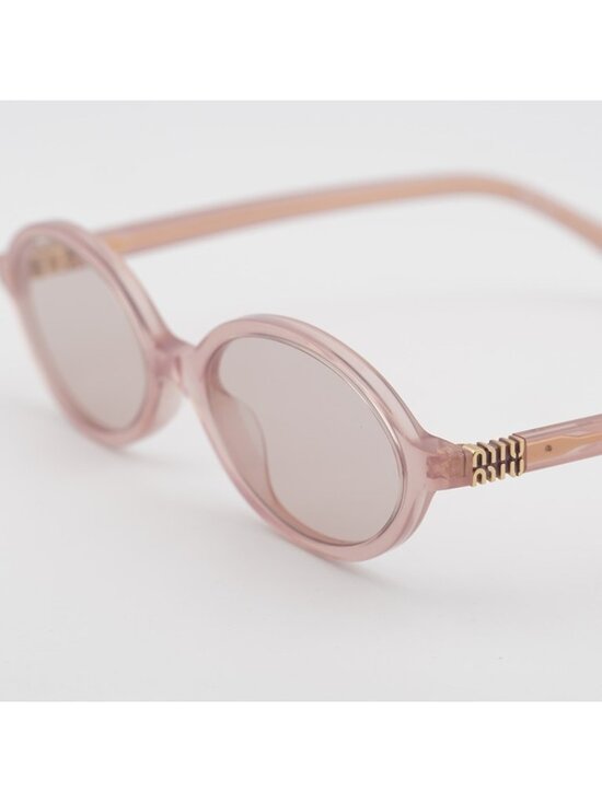 Miu Miu MU04ZS 20I60V Sunglasses Opaline Pink Oval Frame, Pink Lenses main image 5